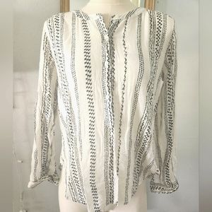 White Boho Losefitted Shirt Anne Taylor Loft